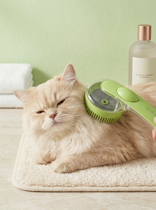 2-in-1 Pet Bath & Grooming Brush with Shampoo Dispenser