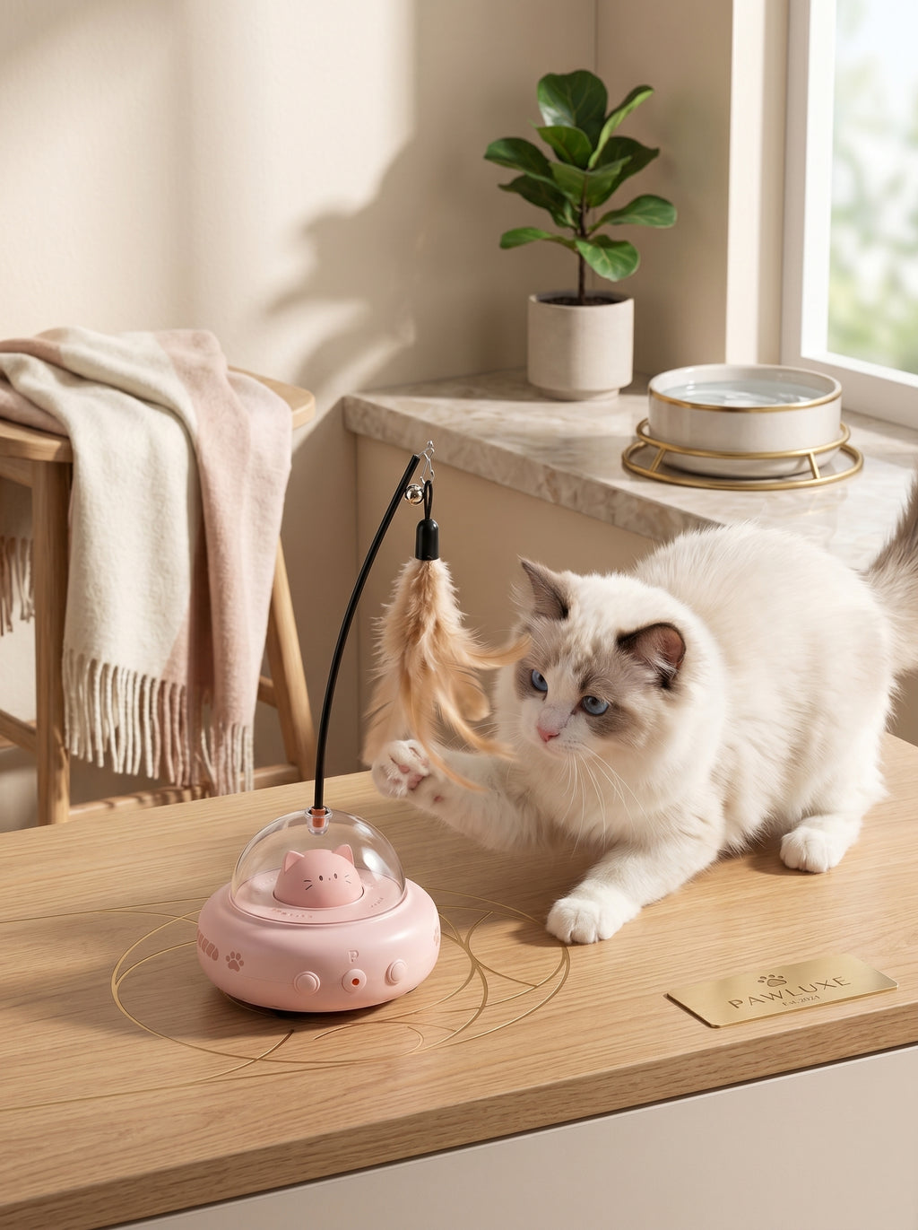 Automatic Laser & Feather Cat Toy
