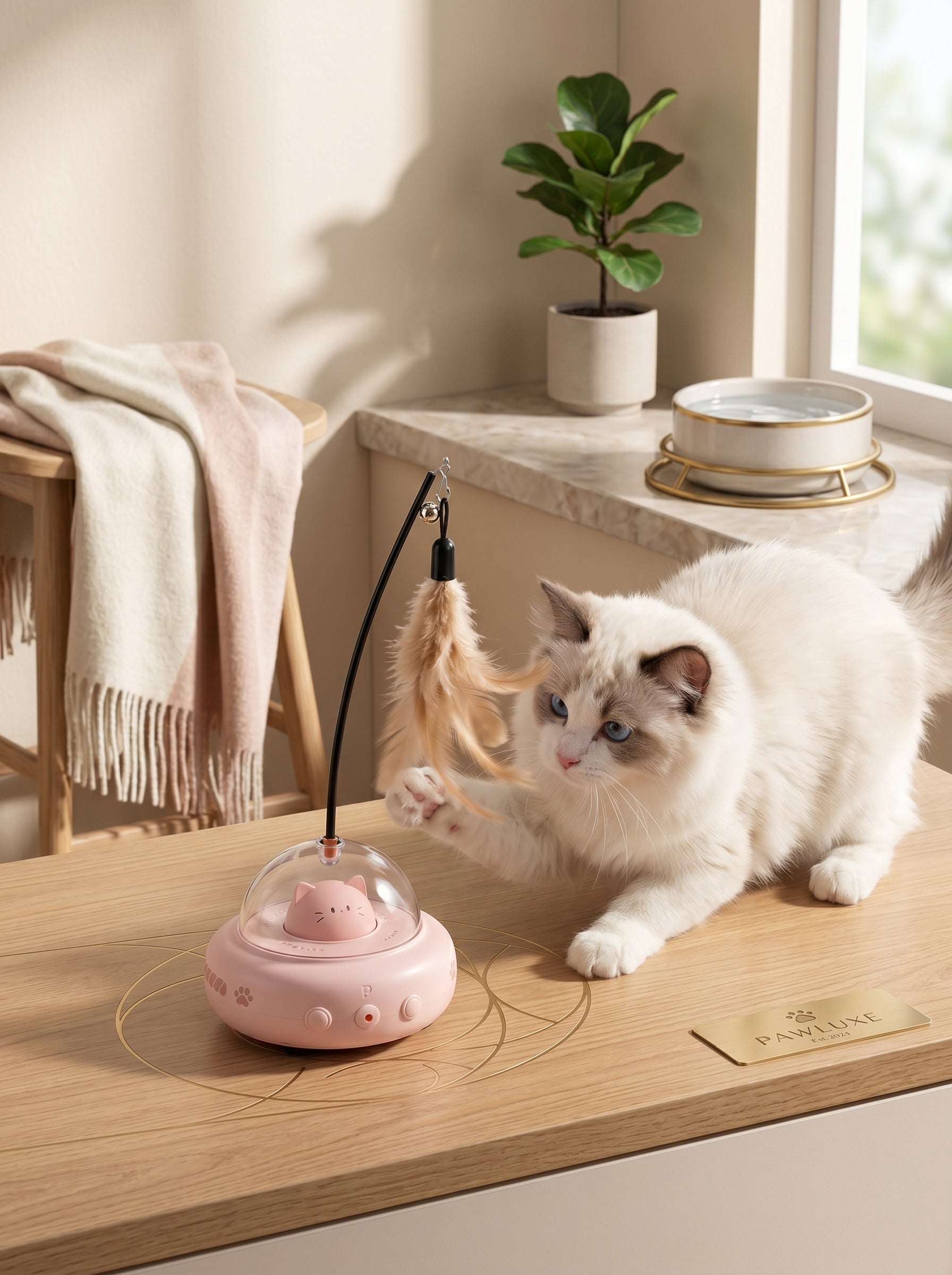Automatic Laser & Feather Cat Toy