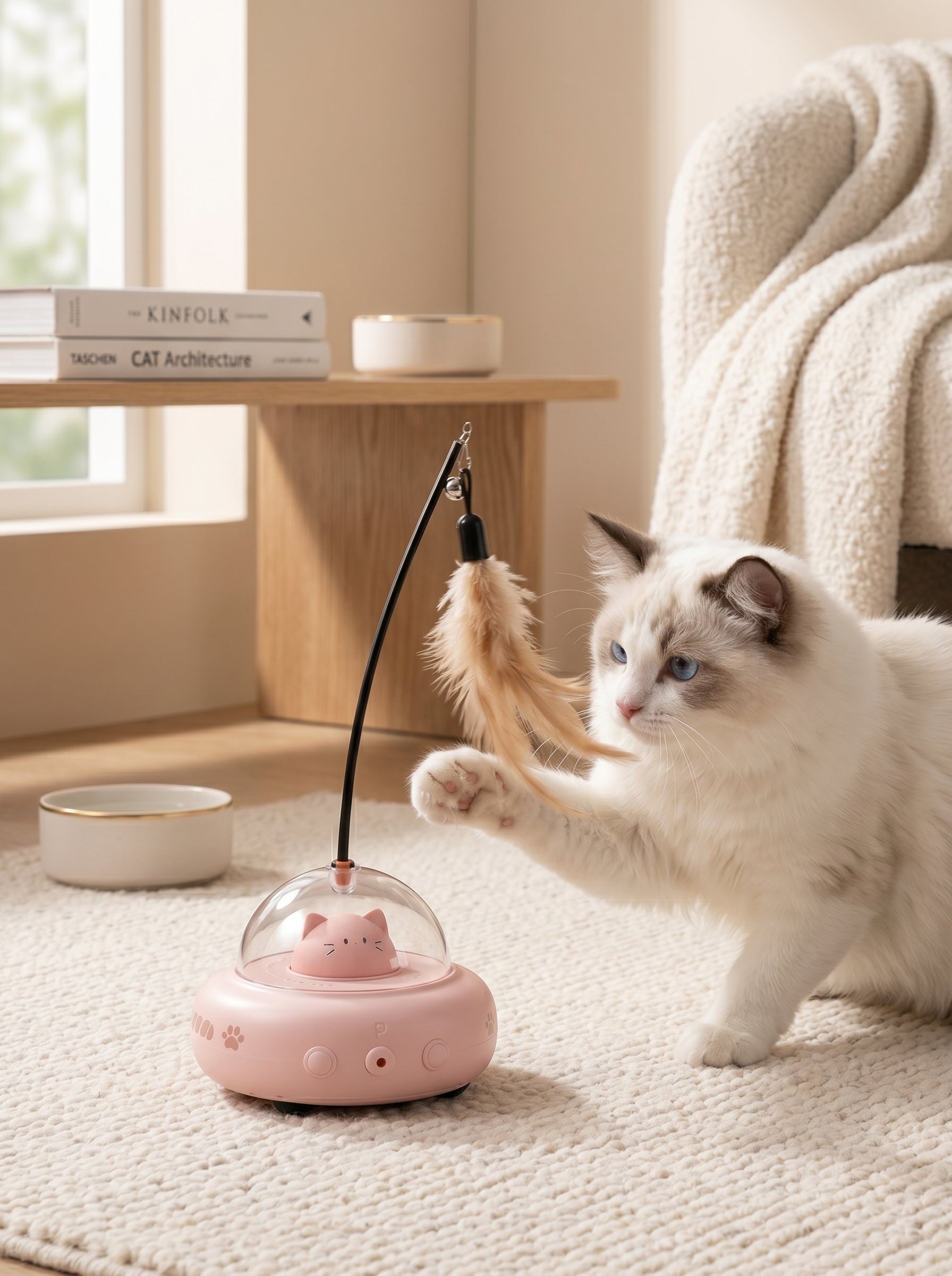 Automatic Laser & Feather Cat Toy