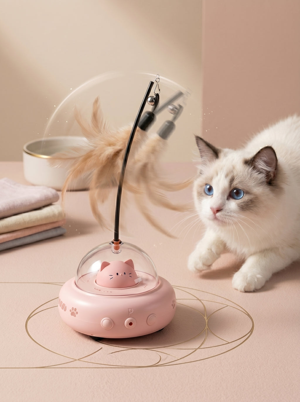 Automatic Laser & Feather Cat Toy