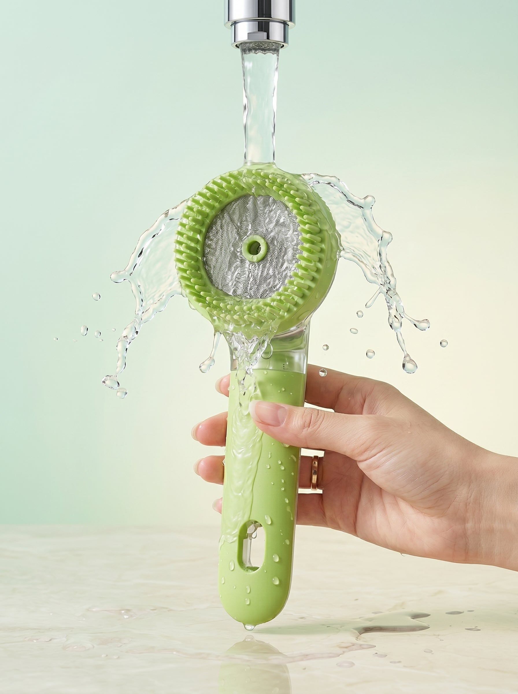 2-in-1 Pet Bath & Grooming Brush with Shampoo Dispenser