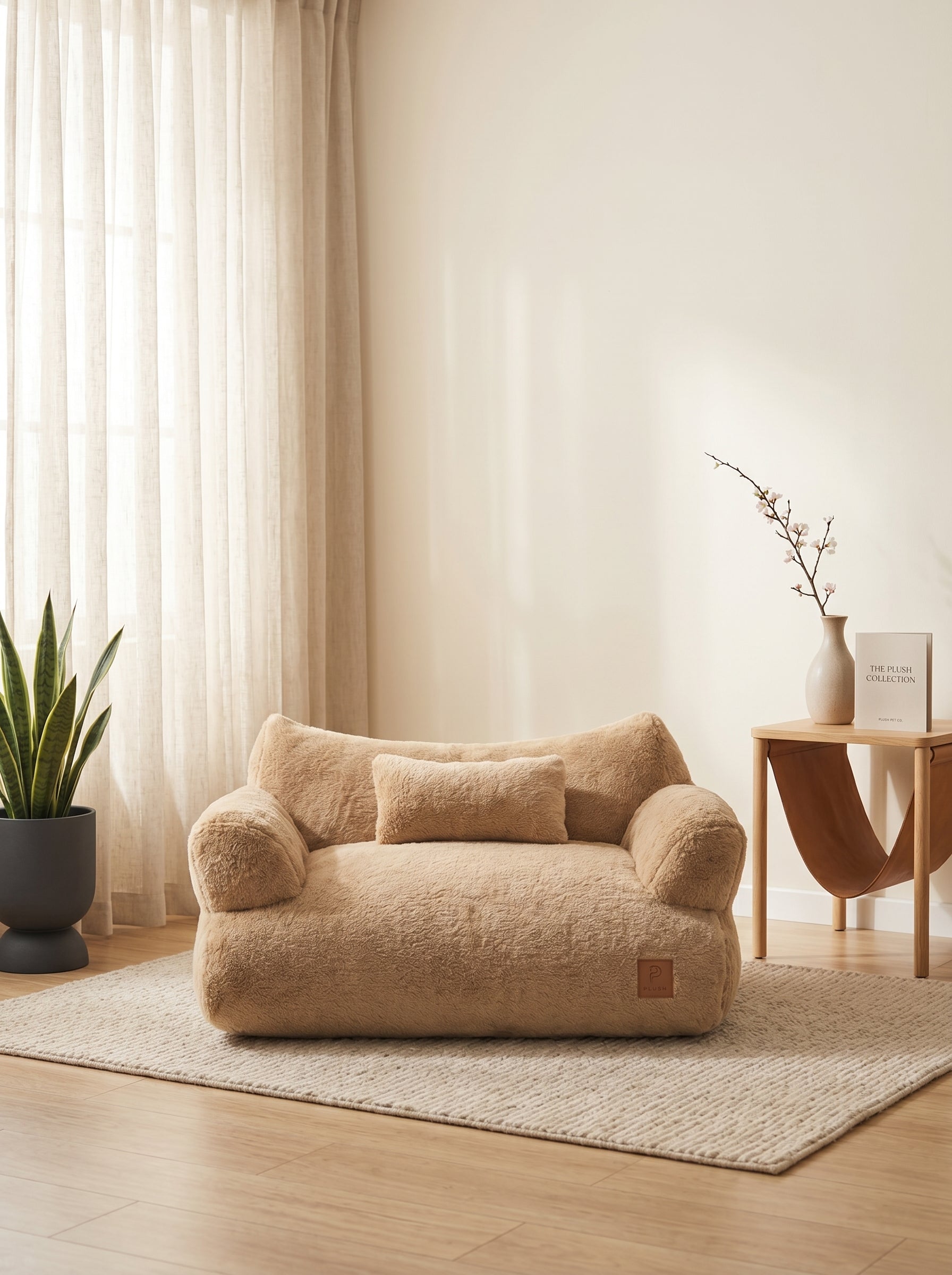 Elevated Flower Pet Bed with Wooden Stand