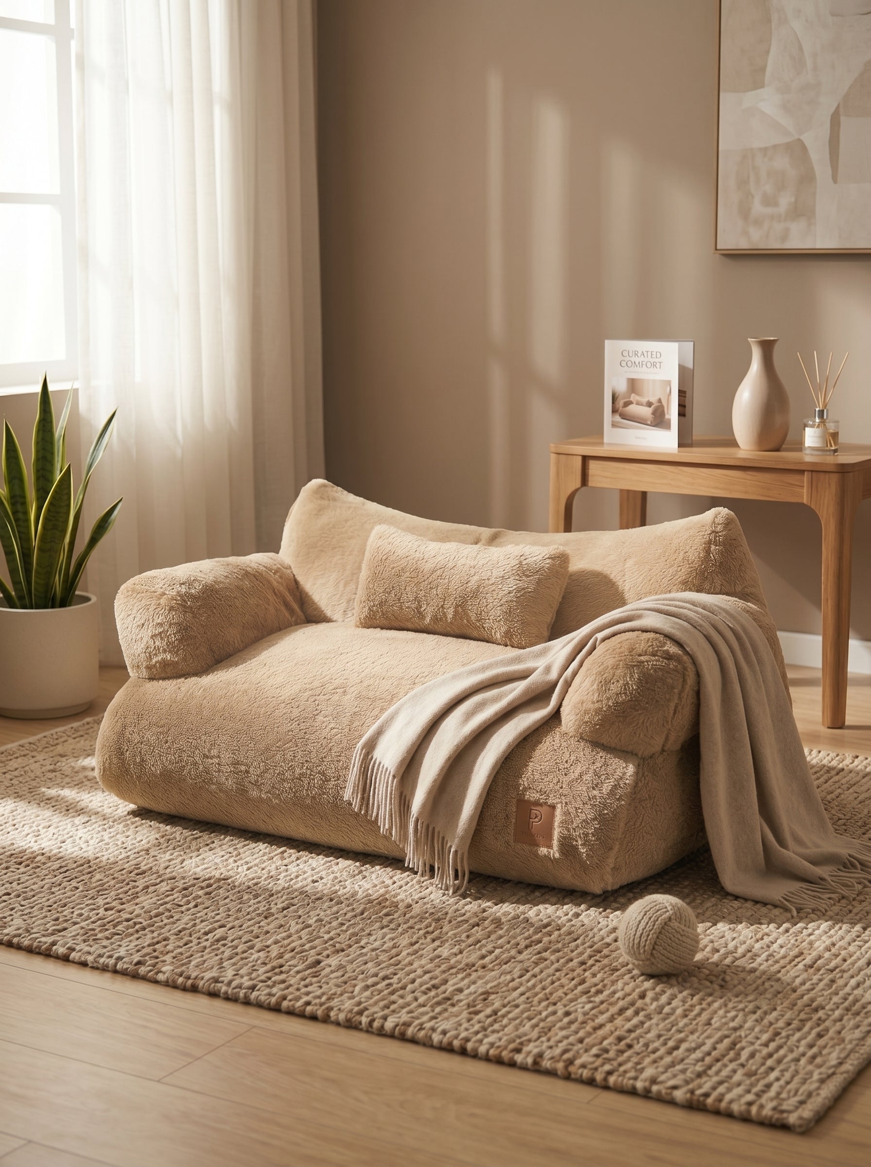 Elevated Flower Pet Bed with Wooden Stand