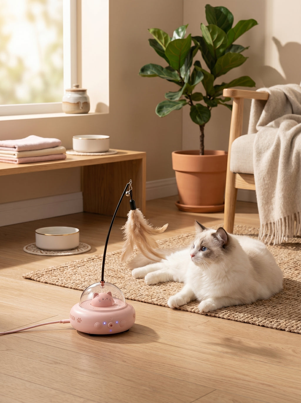 Automatic Laser & Feather Cat Toy