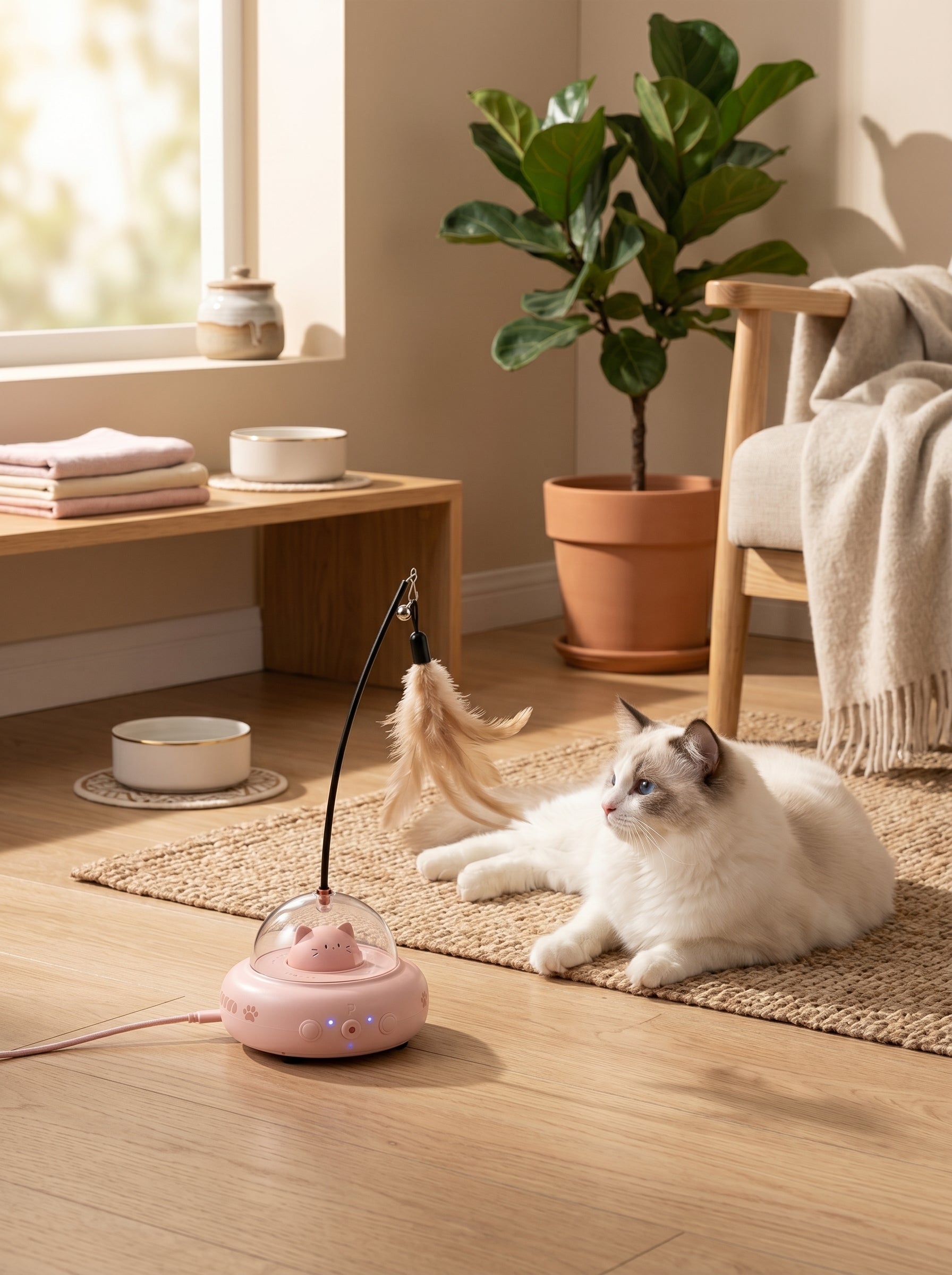Automatic Laser & Feather Cat Toy