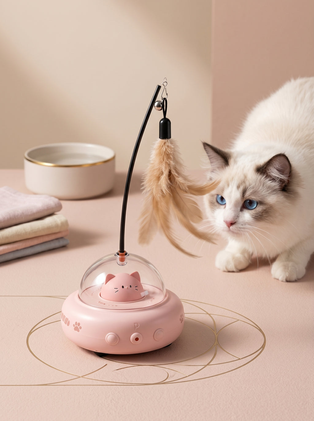 Automatic Laser & Feather Cat Toy