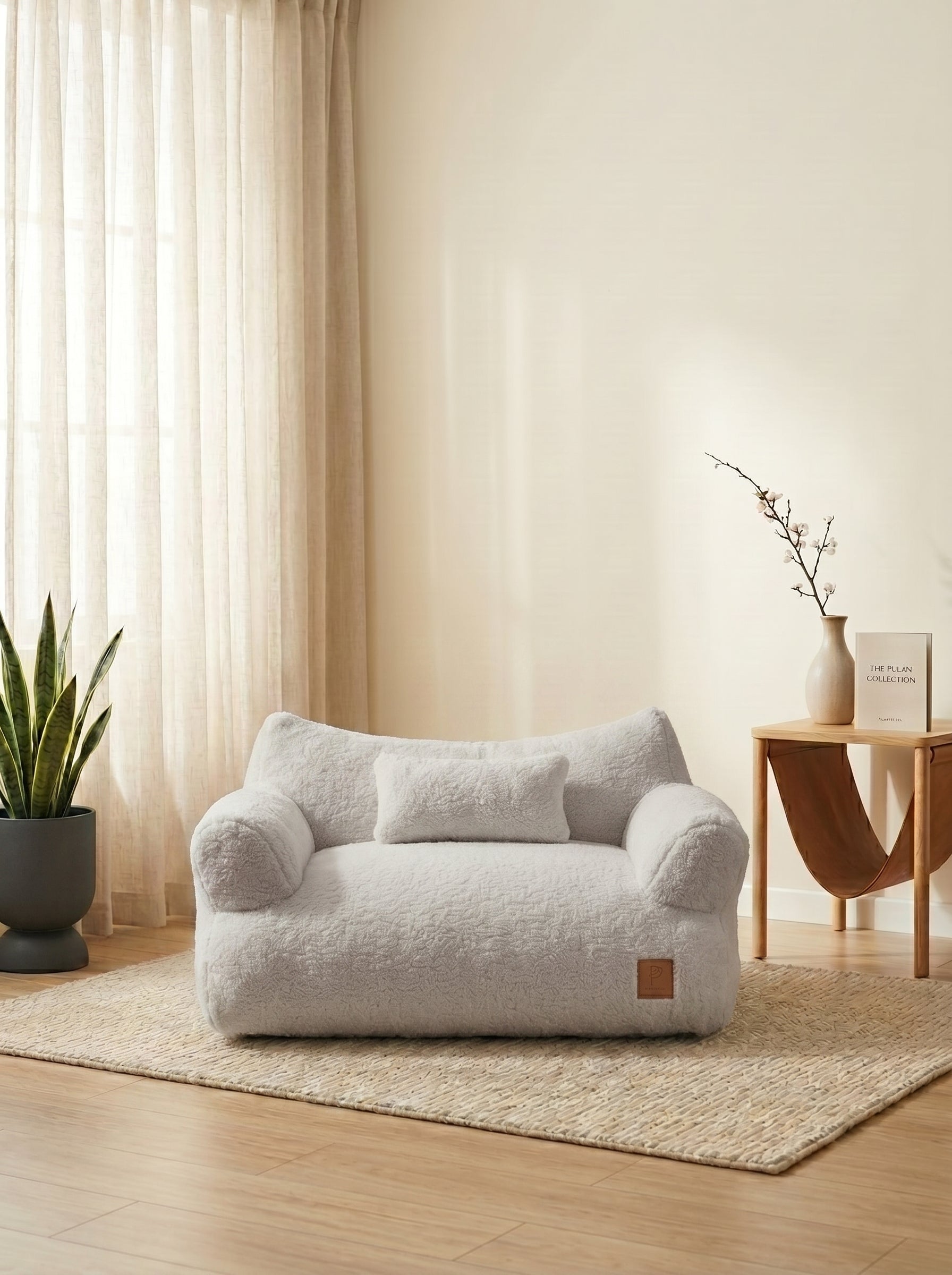 Elevated Flower Pet Bed with Wooden Stand