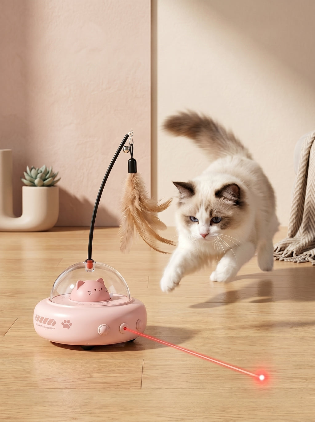 Automatic Laser & Feather Cat Toy
