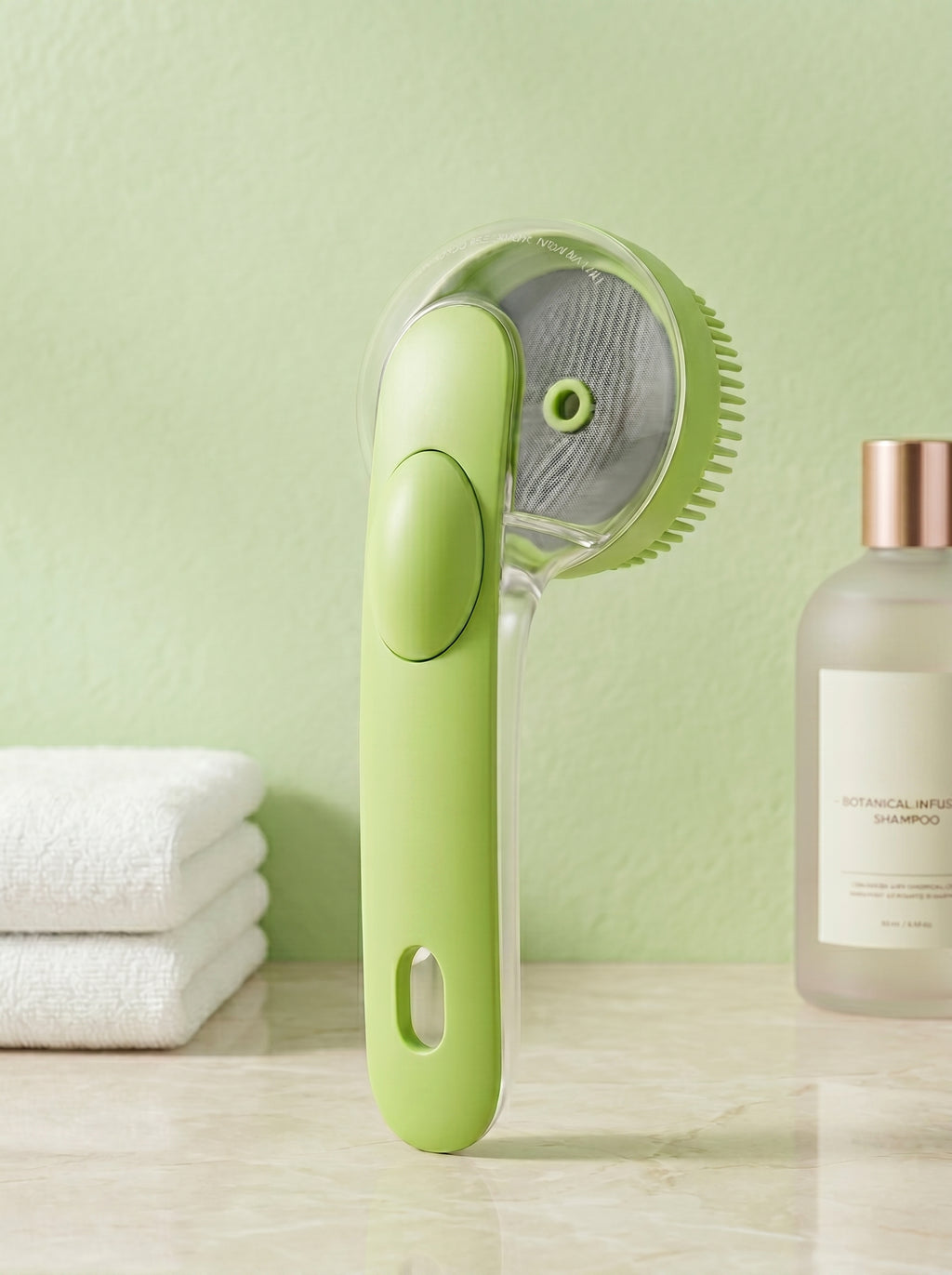 2-in-1 Pet Bath & Grooming Brush with Shampoo Dispenser